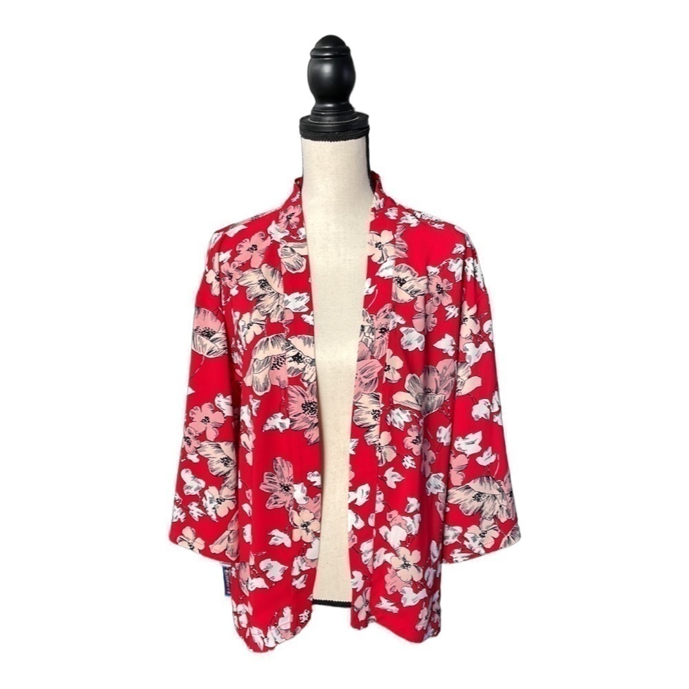 𝅺♥️ROZ & Ali♥️ Red Floral Print duster size (medium)